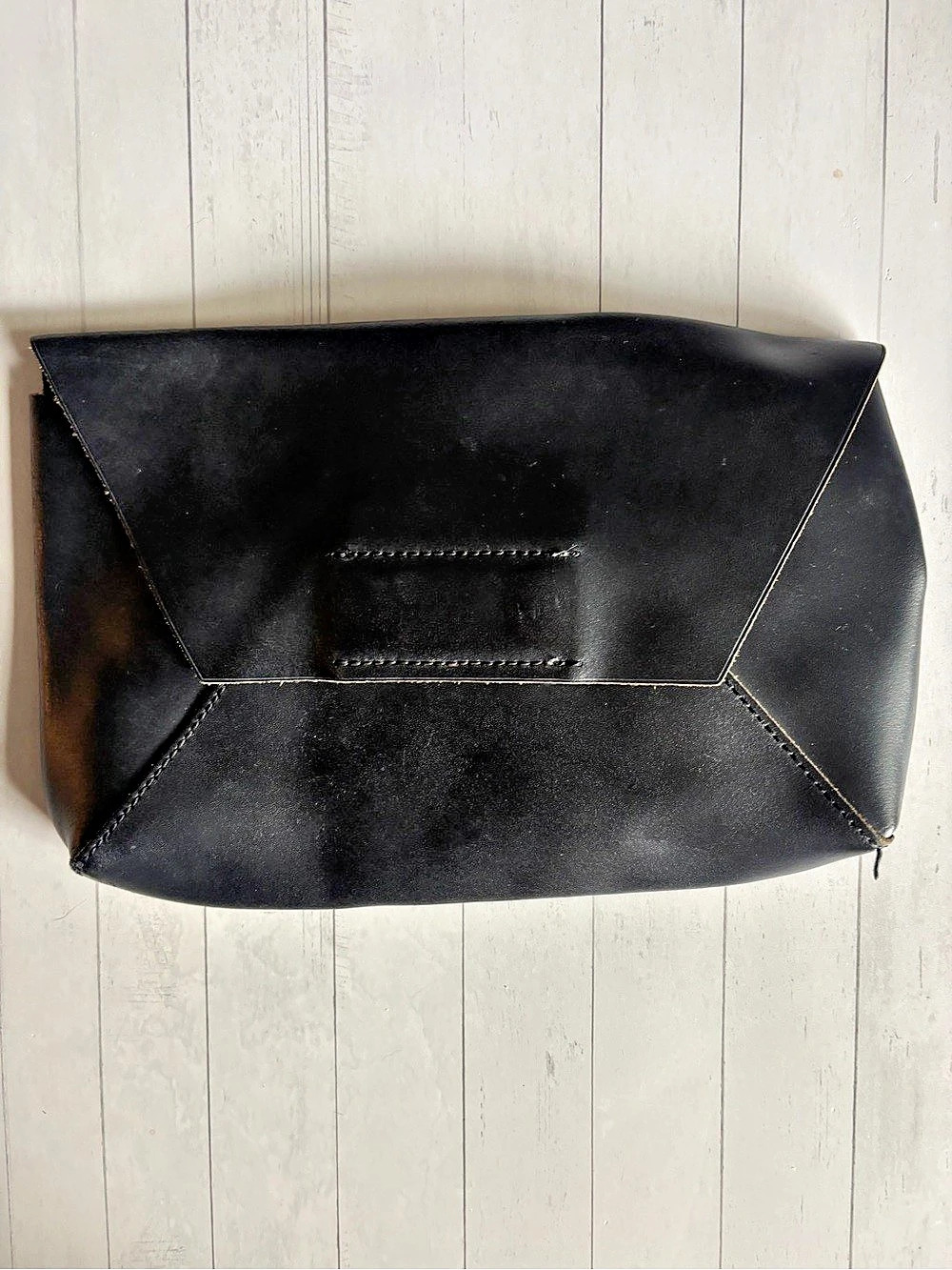 J.Crew Leather Envelope Clutch in Black